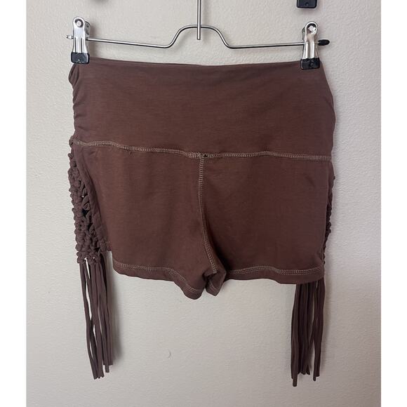 Mystic Closet Brown Stretch Fringe Booty Shorts Women’s Sz Small/Medium S/M - Picture 5 of 8